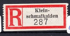 63749) Dt Reich, Reco-Zettel Kleinschmalkalden