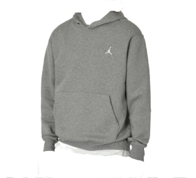 Nike Men's Jordan Brooklyn Fleece Pullover Hoodie Heather/White