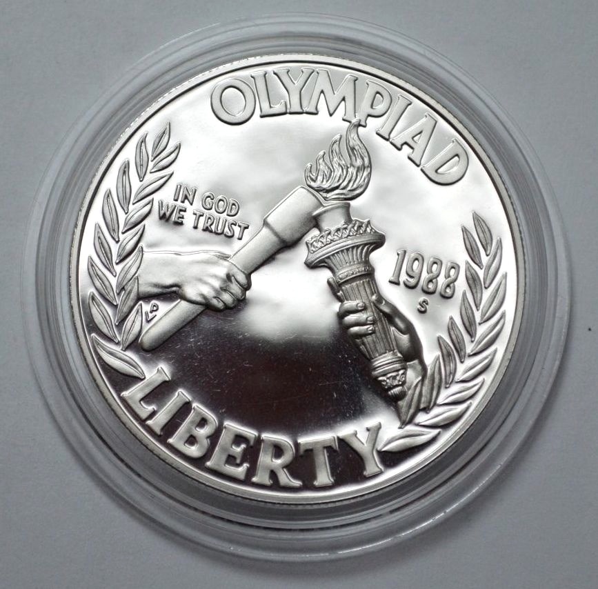 1988-S OLYMPIAD LIBERTY Proof Commemorative The USA 90% Silver $1
