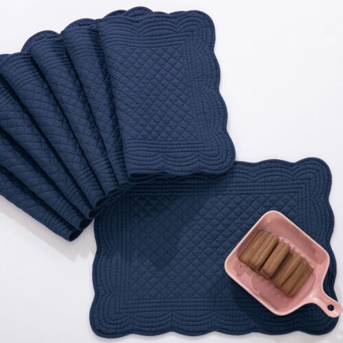 Quilted Placemats Set of 6 Washable-13x18 inches Rectangular Placemats for Ki... - Picture 7 of 8