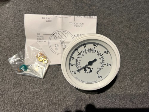 Outboard Motor 3" Speedo dial 0-55MPH White face and body - Picture 2 of 2
