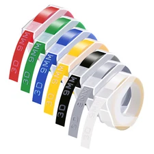 3D Emobssing Tapes For Dymo Label Maker Black Red Blue Green 9/12mm