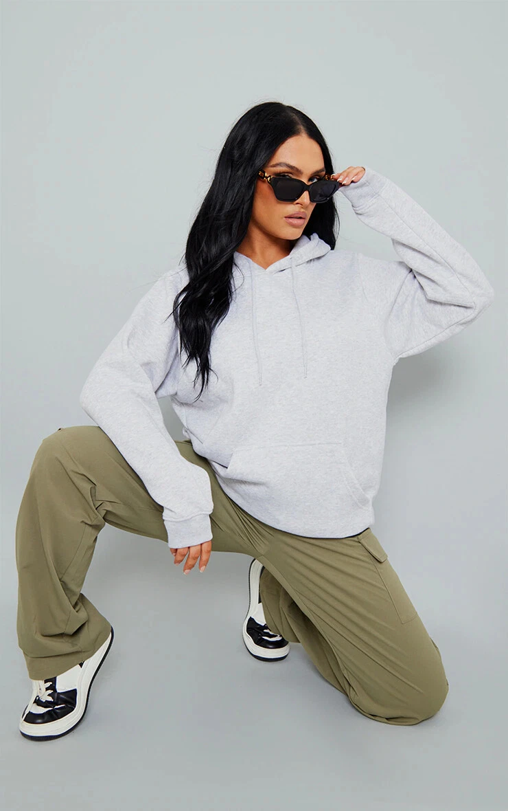 Ladies Oversized Hoodie Pullover Hooded Sweatshirts Fleece