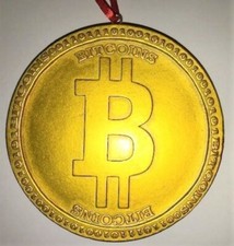 BITCOIN ORNAMENT BIT COIN CHRISTMAS TREE CUTE FUNNY STOCKING STUFFER