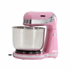 Dash DCSM250 Electric Mixer 6-Speed with 3qt Stainless Steel Bowl - Pink