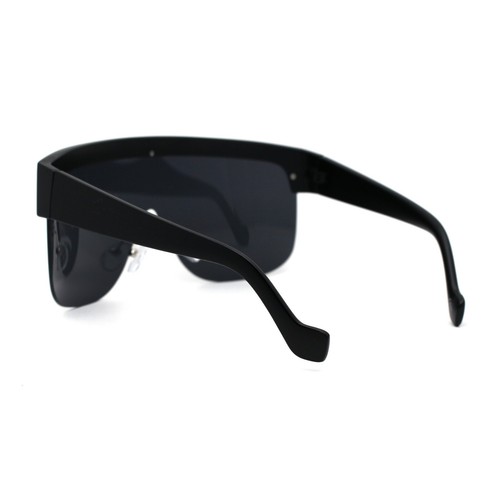 Retro Robotic Oversize Flat Top Plastic Shield Sunglasses - Bild 11 von 13