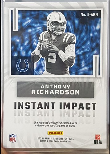 2023 Panini Illusions Instant Impact Anthony Richardson Rookie Indianapolis - Picture 2 of 2
