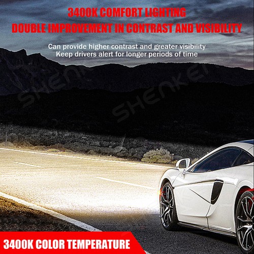 9005+H11 4X 3400K Halogen Headlight Bulb High Low Beam BP - Picture 9 of 12