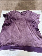 SIMPLY VERA VERAWANG Women Purple Dress Shirt Size 2X Imperfection
