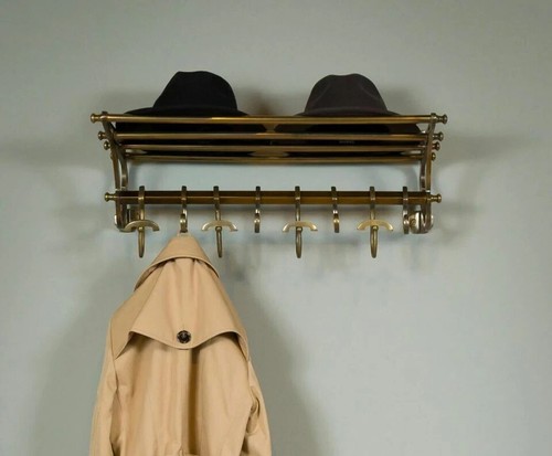 Antique French COATRACK/Luggage Rack/Train Wall Mounted Rack luxury decor - Picture 5 of 6