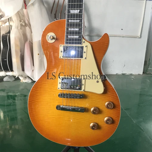 Standard Honey Burst Electric Guitar lp Style AA Figured Maple Mahogany Body