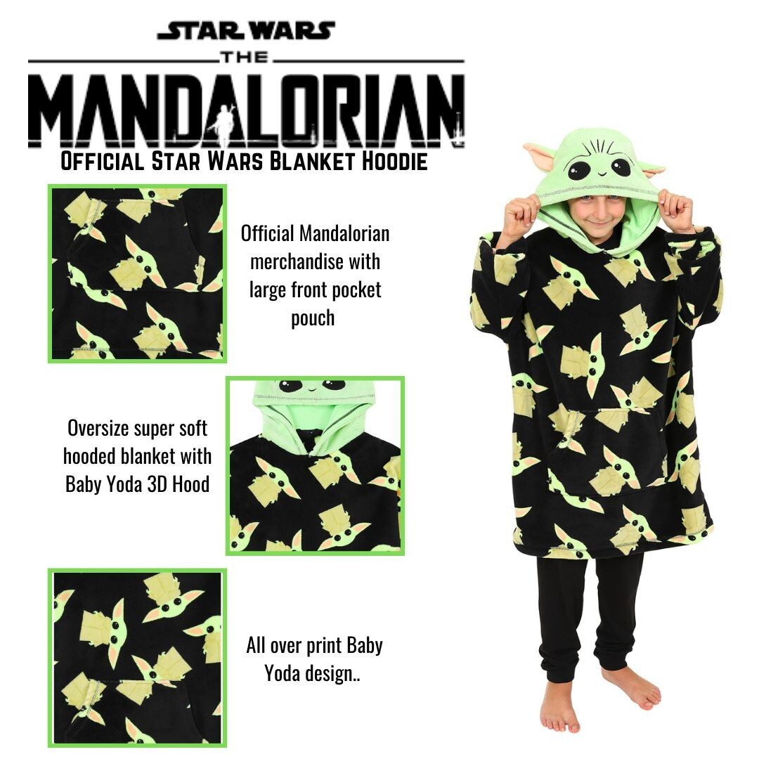 Unisex child Star Wars The Mandalorian Baby Yoda Oversized Fleece