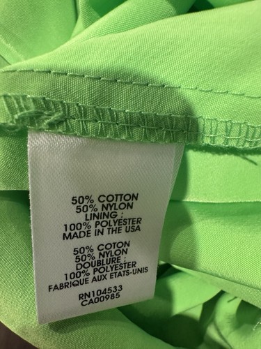 New Nanette Lepore Designer Lace Sheer Neon Green & Royal blue Midi dress Sz 12 - Picture 6 of 6