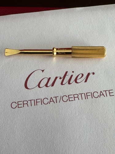 COMPLETE AUTHENTIC 18KY CARTIER LOVE BRACELET SIZE 17 NEW VERSION WIDE 31.5 GR - Picture 10 of 21