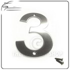 Door / Building House Number SCREW FITTING ** No. 3 ** Stainless Steel 10cm Tall