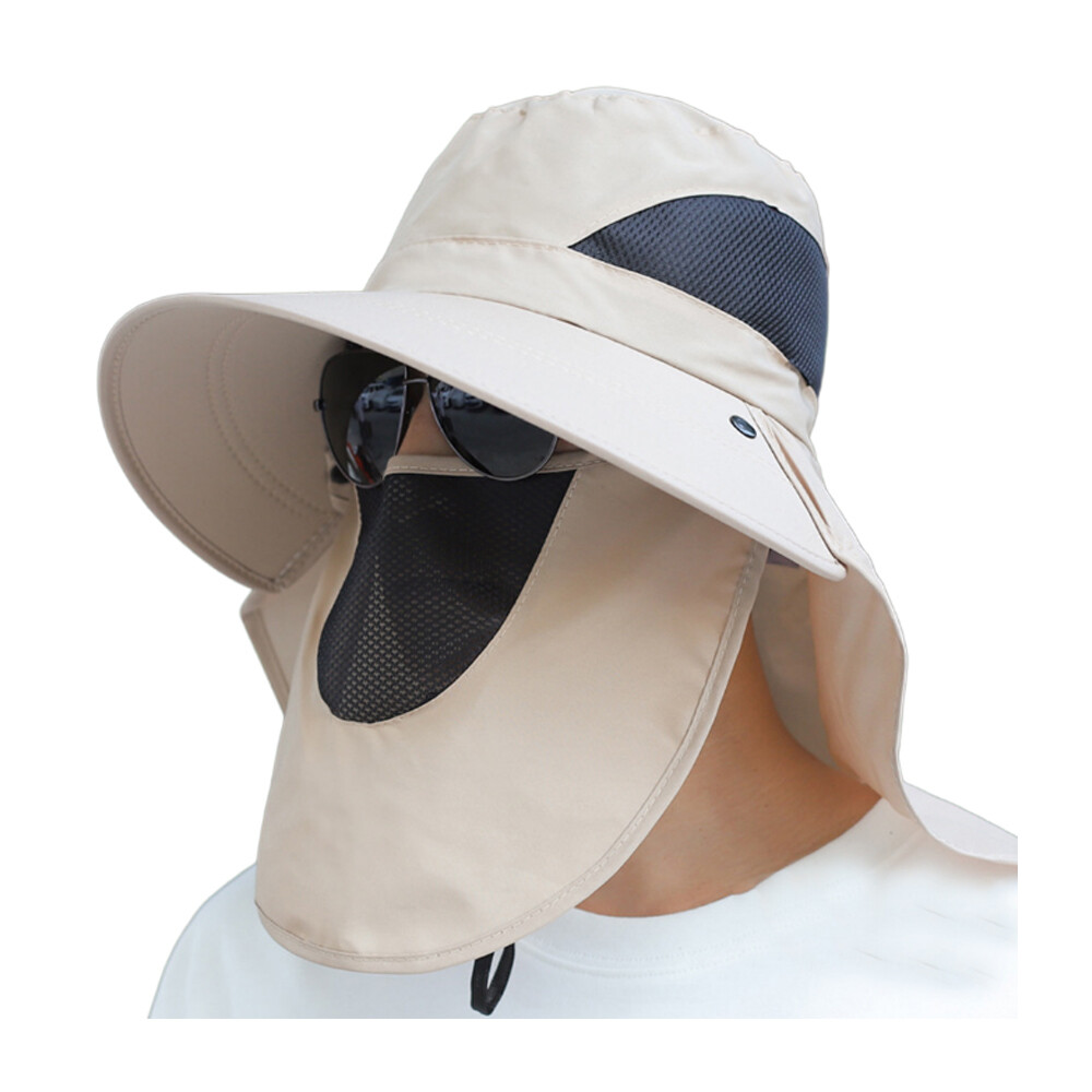 APL Cappello Visiera Unisex Collare Protezione UV Ampia Tesa Outdoor Maschera Estivo 18 18