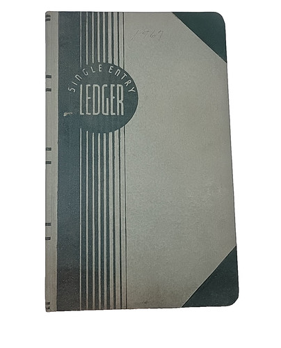 Vintage 1967 ROYAL VERNON Single Entry Ledger Book 80 pgs/Filled by D.C. Landers