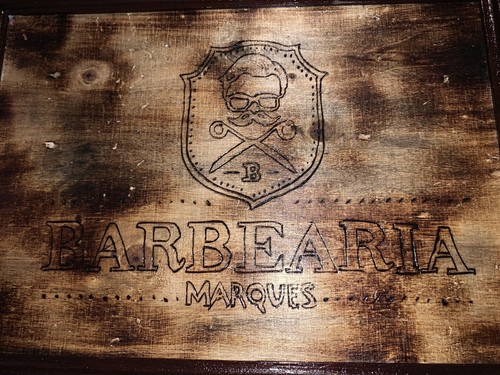 Friseursalon Shabby Chic Schild Plakette Hartholz Schild Schere Barbearia Marken - Bild 5 von 12