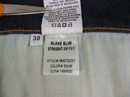 NWT HUDSON Mens Blake Slim Straight Leg Zip Fly Jeans Size 38 Bounce Dark Wash - Picture 12 of 12