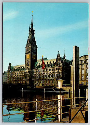 c1980s Hamburg Germany Rathaus Townhall View Vintage Postcard