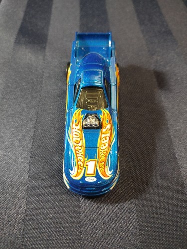 Hot Wheels 2003 Dragster Rennwagen blau mit Flammen lose keine Verpackung - Bild 4 von 5