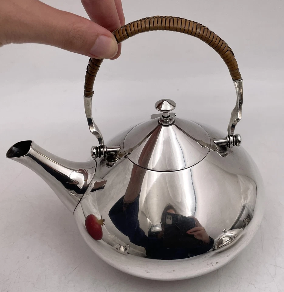 Conjunto de chá alemão Judgendstil prata 3 peças - Imagem 3 de 4