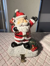 Christmas Decoration Greenbrier Santa Fireplace Stocking Hanger Holder