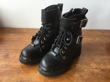Xelement Womens Size 6 M  Black Moto Boots Lu2507 Euc