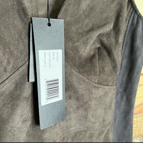 Halston Heritage Suede Sleeveless V-neck Dress NWT Size M - Picture 2 of 3