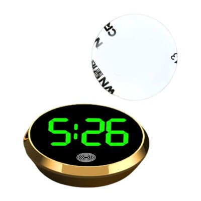 Wear Resistant Car Clock Round Shape Digital Timepiece For Dashboard Or Air Vent