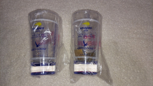 NEW! Collectible* US Open 2020 Tennis Grey Goose Vodka Cup Lot of 2 - Picture 2 of 2