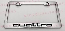 Quattro Sline Stainless Steel Chrome Finished License Plate Frame Rust Free