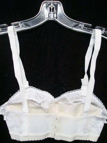 NUEVO DE LOTE ANTIGUO Dama Cameo Couture Sujetador Personalizado ENCAJE BLANCO 4 GANCHOS Estilo 707 De Colección 28E - Imagen 8 de 12