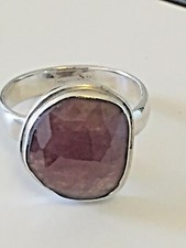 Rose cut Ruby in Sterling Silver
