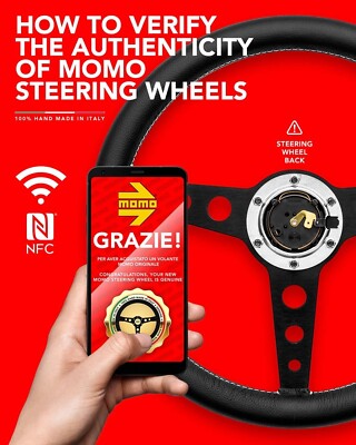 Momo Steering Wheel Drifting Red 330mm Leather Genuine