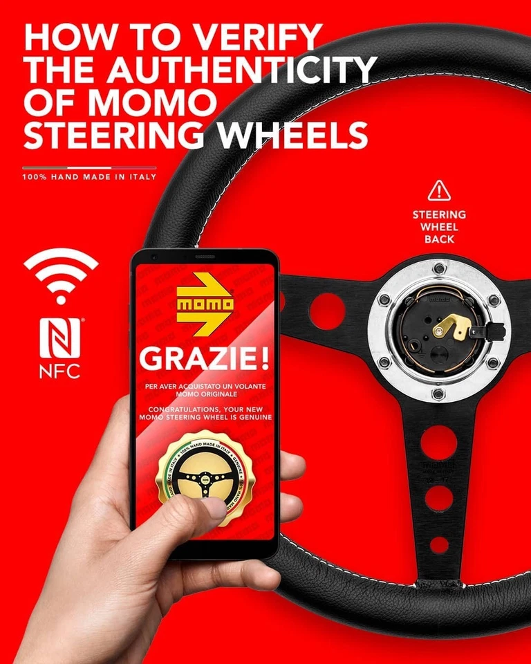 Volante MOMO Montecarlo Rojo 350mm Honda NSX R Estilo Homenaje Genuino Nuevo Foto 2 de 4