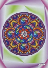Bead Embroidery Kit Mandala Luck DIY Beaded Needlepoint Stitching a3-k-819