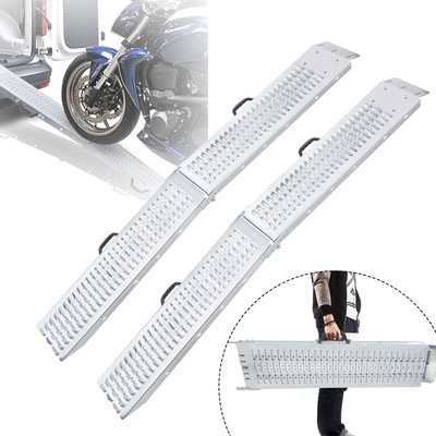 2x Auffahrrampe Auffahrschiene Rampe klappbar Auto Motorradrampe Laderampe Eisen