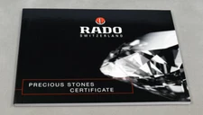 RADO Watch Precious Stones Diamond Certificate Booklet Ref. 20.0013