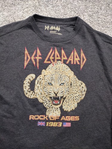 Def Leppard Gray Crewneck Sweatshirt Large Pull Over Rock of Ages 1983 UK USA - Picture 2 of 8