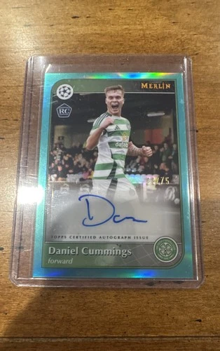 2024-25 Topps Merlin UCC Daniel Cummings Aqua Refractor RC Auto 72/75