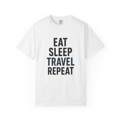 Eat Sleep Travel Repeat Tee Minimalist Vacation Shirt Unisex Wanderlust Gift