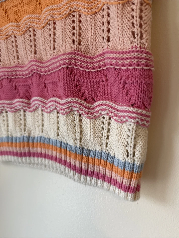 Chaleco Suéter Algodón Para Mujer Talla S Tejido Cottagecore Preppy Pullover Informal Foto 3 de 4