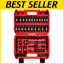 Durable 3/8" Drive Impact Socket Set, 95 Pc, CR-V Steel