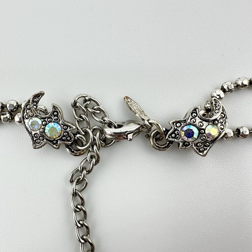 "Collar Avon azul estrás fantasía princesa adornado tono plata 18""" - Imagen 10 de 10