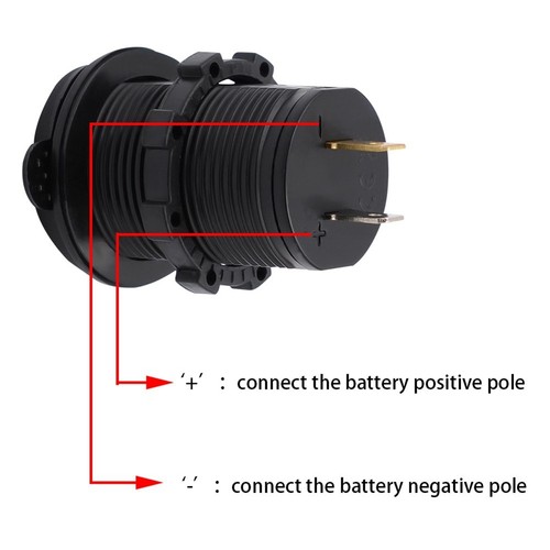 Voiture Motos Chargeur Prise Power Socket Noir DC12V-24V Double Port USB - Photo 14 sur 41