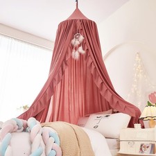 Bed Canopy for Girls,Ruffled Canopy Bed Curtains Canopy for Girls Room,Hangin...