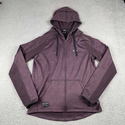 Oakley Sportswear USA Medium Zip Up Jacket Purple With Drawstring Hoodie