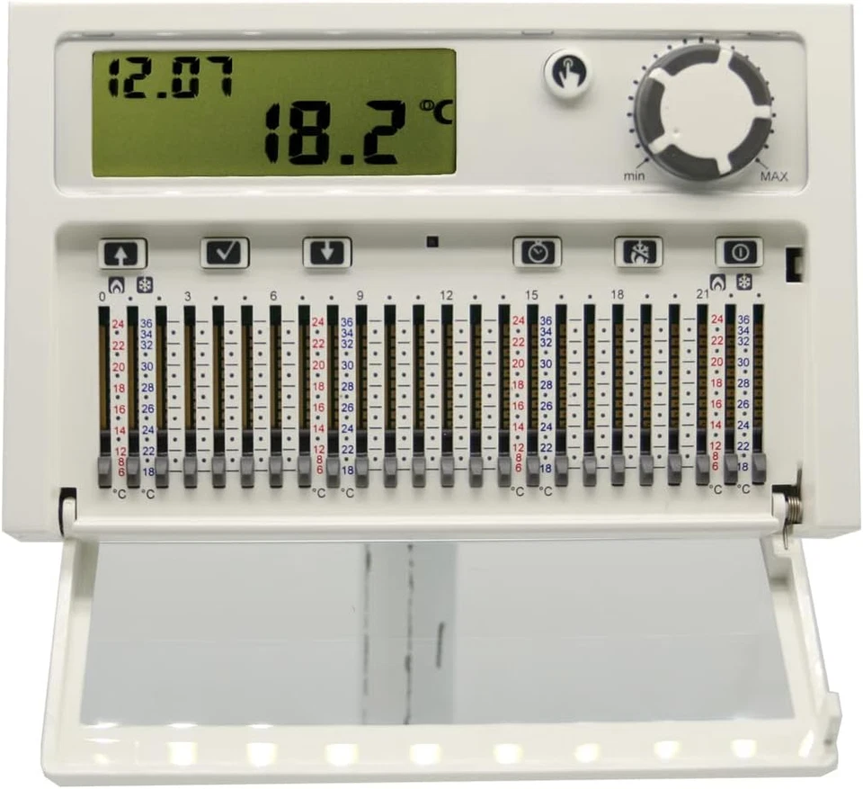 Cronotermostato a Cursori Hipnos Giornaliero Da Parete a Batterie - Immagine 3 di 4