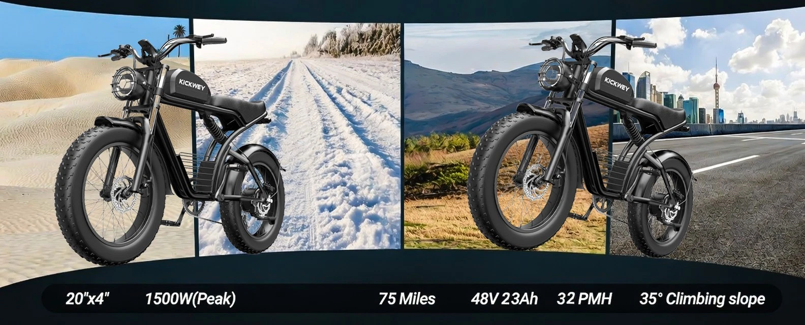 🔥1500W Electric Bike eBike Fat Tyre Mountain Bicycle 20Inch 48V Commuter E-Bike - Picture 15 of 16